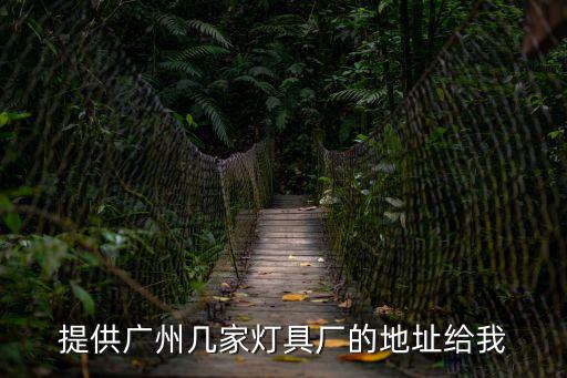 提供廣州幾家燈具廠的地址給我