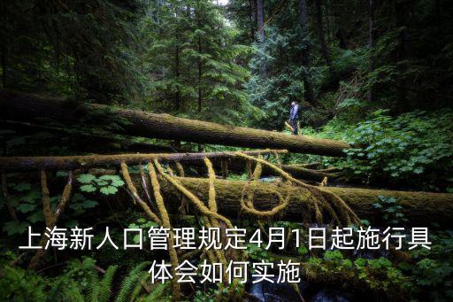 上海新人口管理規(guī)定4月1日起施行具體會如何實(shí)施