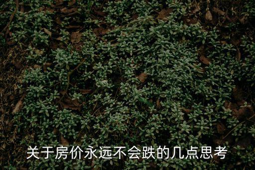 關于房價永遠不會跌的幾點思考