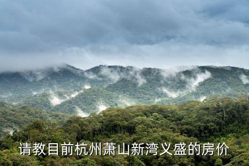 請教目前杭州蕭山新灣義盛的房價(jià)