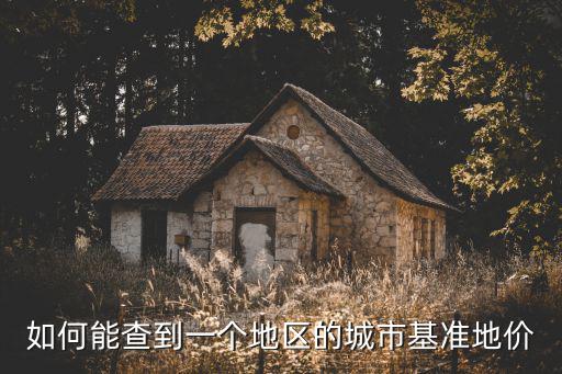 如何能查到一個地區的城市基準地價