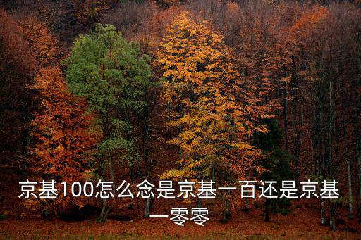 京基100，京基100怎么念是京基一百還是京基一零零