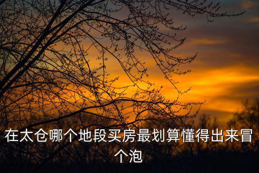 在太倉哪個地段買房最劃算懂得出來冒個泡