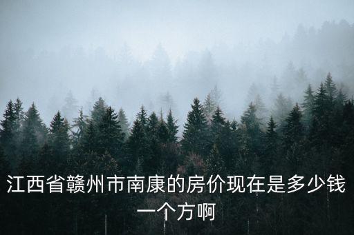 江西省贛州市南康的房價現在是多少錢一個方啊