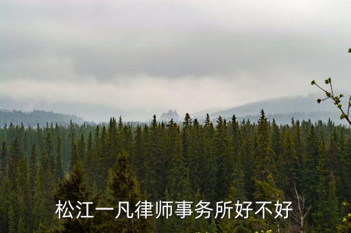 松江一凡律師事務(wù)所好不好