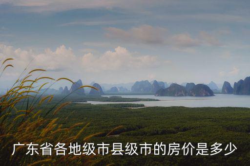 廣東省各地級市縣級市的房價是多少