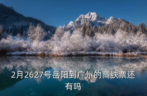 2月2627號岳陽到廣州的高鐵票還有嗎