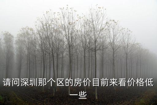 深圳哪個區房價較低，請問深圳那個區的房價目前來看價格低一些