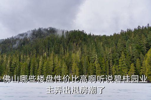 佛山哪些樓盤性價比高啊聽說碧桂園業主弄出退房潮了