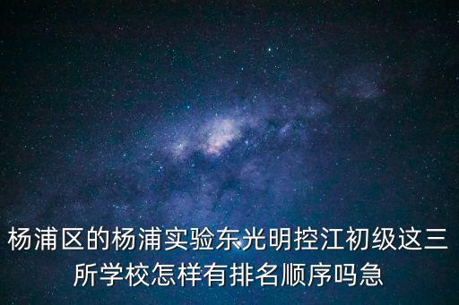 楊浦區(qū)的楊浦實(shí)驗(yàn)東光明控江初級(jí)這三所學(xué)校怎樣有排名順序嗎急