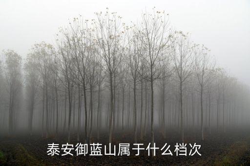 泰安御藍山屬于什么檔次