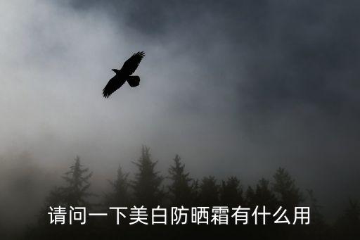 請問一下美白防曬霜有什么用