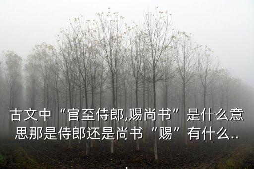 尚書和侍郎,侍郎還是尚書?看這里!