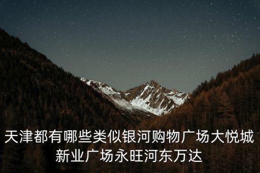 天津都有哪些類似銀河購物廣場大悅城新業(yè)廣場永旺河?xùn)|萬達