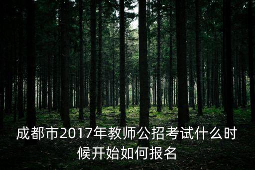 成都市2017年教師公招考試什么時候開始如何報名