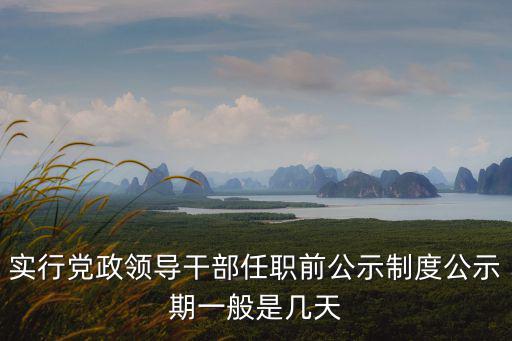 最新上海干部任前公示，實行黨政領導干部任職前公示制度公示期一般是幾天