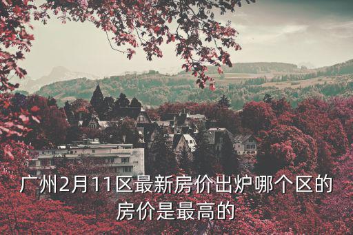 廣州2月11區最新房價出爐哪個區的房價是最高的
