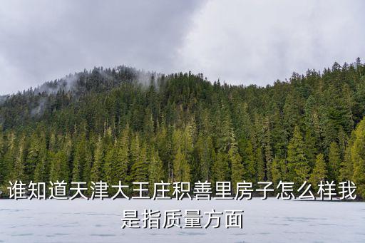 誰知道天津大王莊積善里房子怎么樣我是指質(zhì)量方面