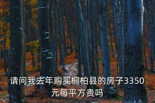 請問我去年購買桐柏縣的房子3350元每平方貴嗎