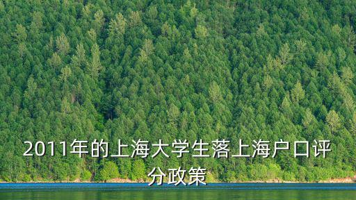 2011年的上海大學生落上海戶口評分政策