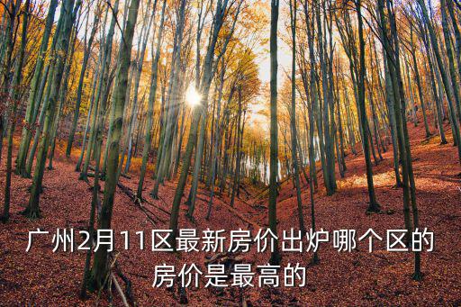 哪個區房價最值錢，廣州哪個區的房價最高