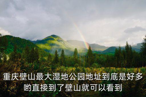 重慶市璧山區的濕地公園在哪里，想知道重慶市 璧山濕地公園 在哪