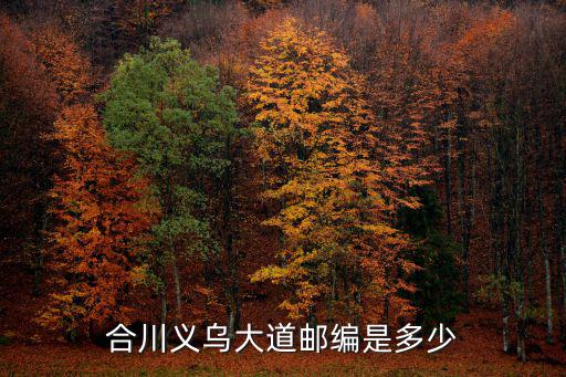 合川義烏大道郵編是多少