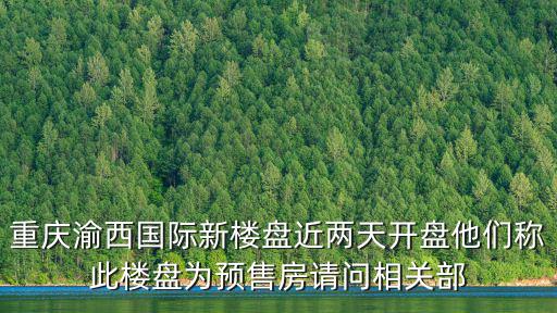 重慶渝西國際新樓盤近兩天開盤他們稱此樓盤為預售房請問相關部