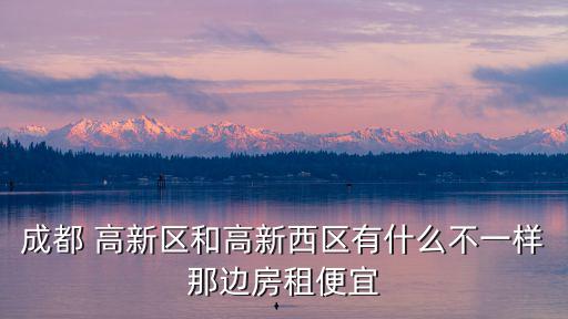 成都 高新區和高新西區有什么不一樣那邊房租便宜