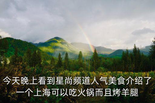 今天晚上看到星尚頻道人氣美食介紹了一個上海可以吃火鍋而且烤羊腿