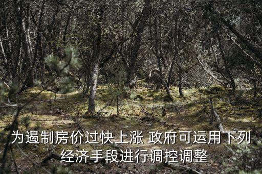 為遏制房價過快上漲 政府可運用下列  經(jīng)濟手段進(jìn)行調(diào)控調(diào)整