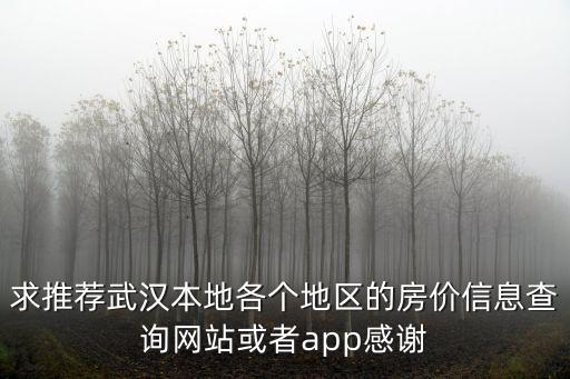 求推薦武漢本地各個地區的房價信息查詢網站或者app感謝