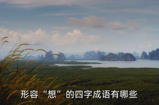 想字成語,什么地想什么?想字成語有哪些?