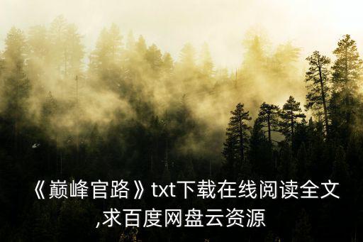巔峰官路,《巔峰官路》txt最新全集下載地址: