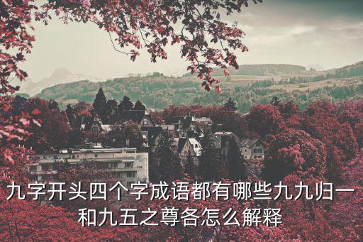 尊開頭的成語,九九歸一和九五之尊各有何含義?