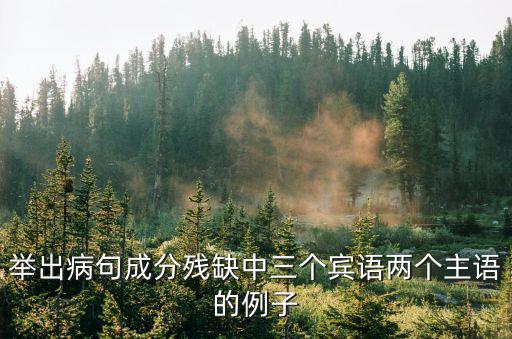 舉出病句成分殘缺中三個賓語兩個主語的例子