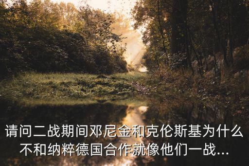 請問二戰期間鄧尼金和克倫斯基為什么不和納粹德國合作就像他們一戰...