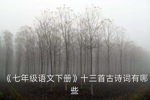 七下語文古詩,十首古詩詞:《七年級語文下冊》十三首有你