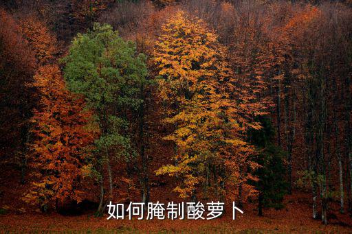 如何腌制酸蘿卜