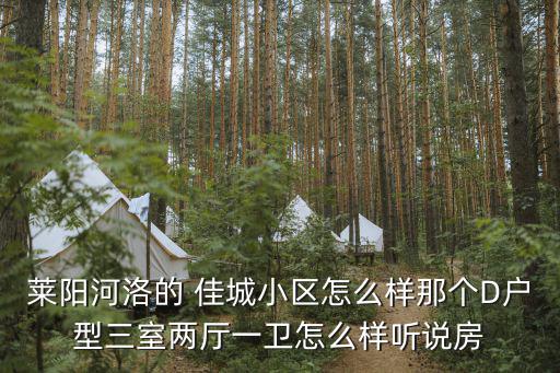萊陽河洛的 佳城小區怎么樣那個D戶型三室兩廳一衛怎么樣聽說房