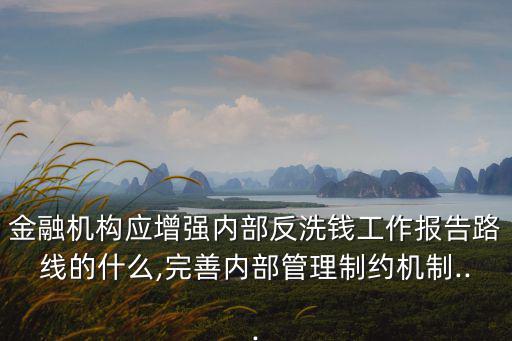 金融機構應增強內部反洗錢工作報告路線的什么,完善內部管理制約機制...