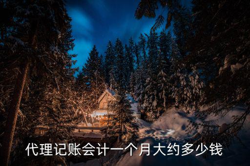 代理記賬會計一個月大約多少錢