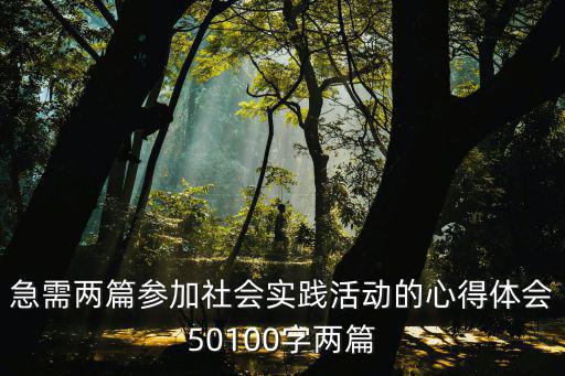 急需兩篇參加社會實踐活動的心得體會50100字兩篇