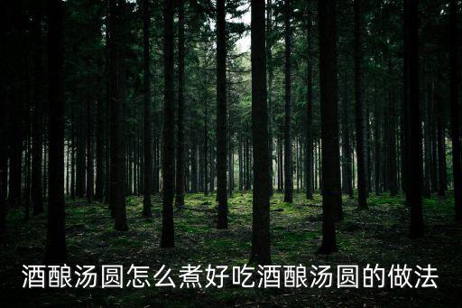 酒釀湯圓怎么煮好吃酒釀湯圓的做法