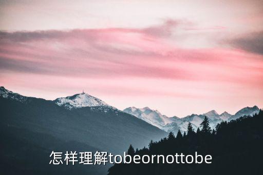 怎樣理解tobeornottobe