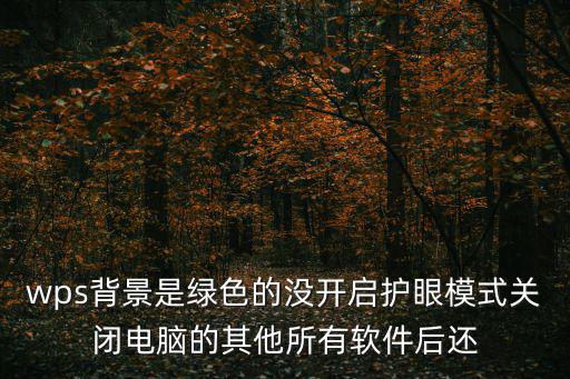 wps背景是綠色的沒開啟護(hù)眼模式關(guān)閉電腦的其他所有軟件后還