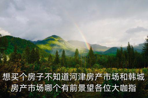 想買個房子不知道河津房產市場和韓城房產市場哪個有前景望各位大咖指