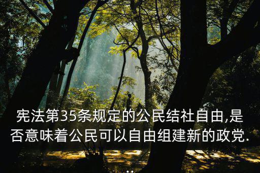 憲法第35條規(guī)定的公民結(jié)社自由,是否意味著公民可以自由組建新的政黨...