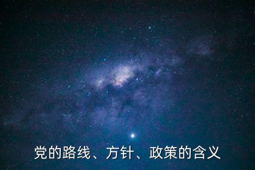 黨的路線、方針、政策的含義