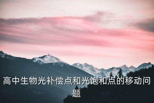 光補償點,為什么二氧化碳濃度越大光補償點越小?